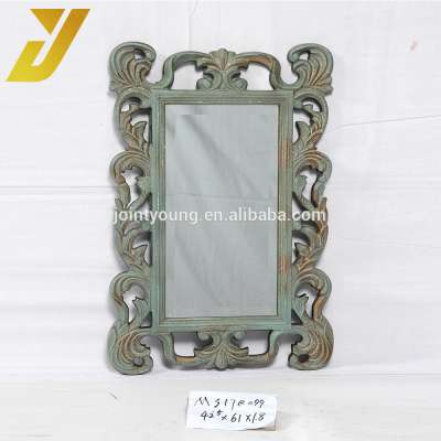 beautifully carved rustic wooden wall decorative vanity mirror