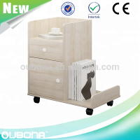 Bedside Cabinet With 1 Drawer 1 Door & 4 Casters Nightstands Table Cabinet Storage Shelf MDF Base