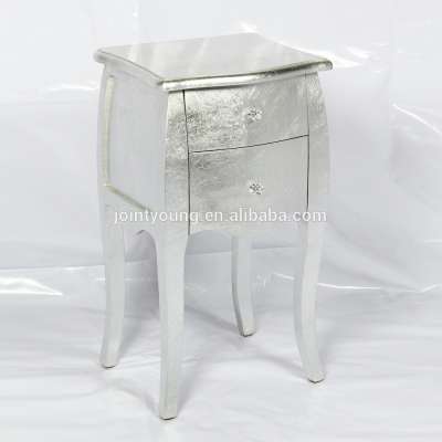 Silver Foil 2 Drawer Side Table For Bedroom furniture