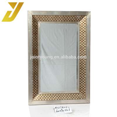 wood and leather retro decorative wall mirror