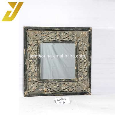 bathroom antique wood decorative wall mirror