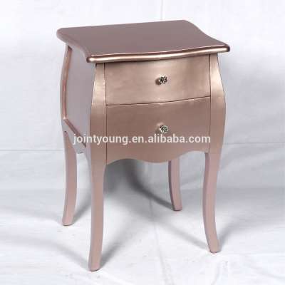 Modern Fashion Rose Gold 2 Drawer Bedside Table Cabinets