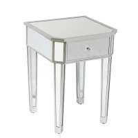 Mirrored 1 Drawer Side Table/Nightstand For Bedroom/ Living Room